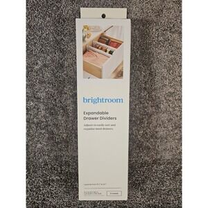 Brightroom Expandable Drawer Dividers-White Plastic-2 Count-expands  15.2"-21.1"